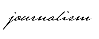 Cursive font displaying the word "journalism."