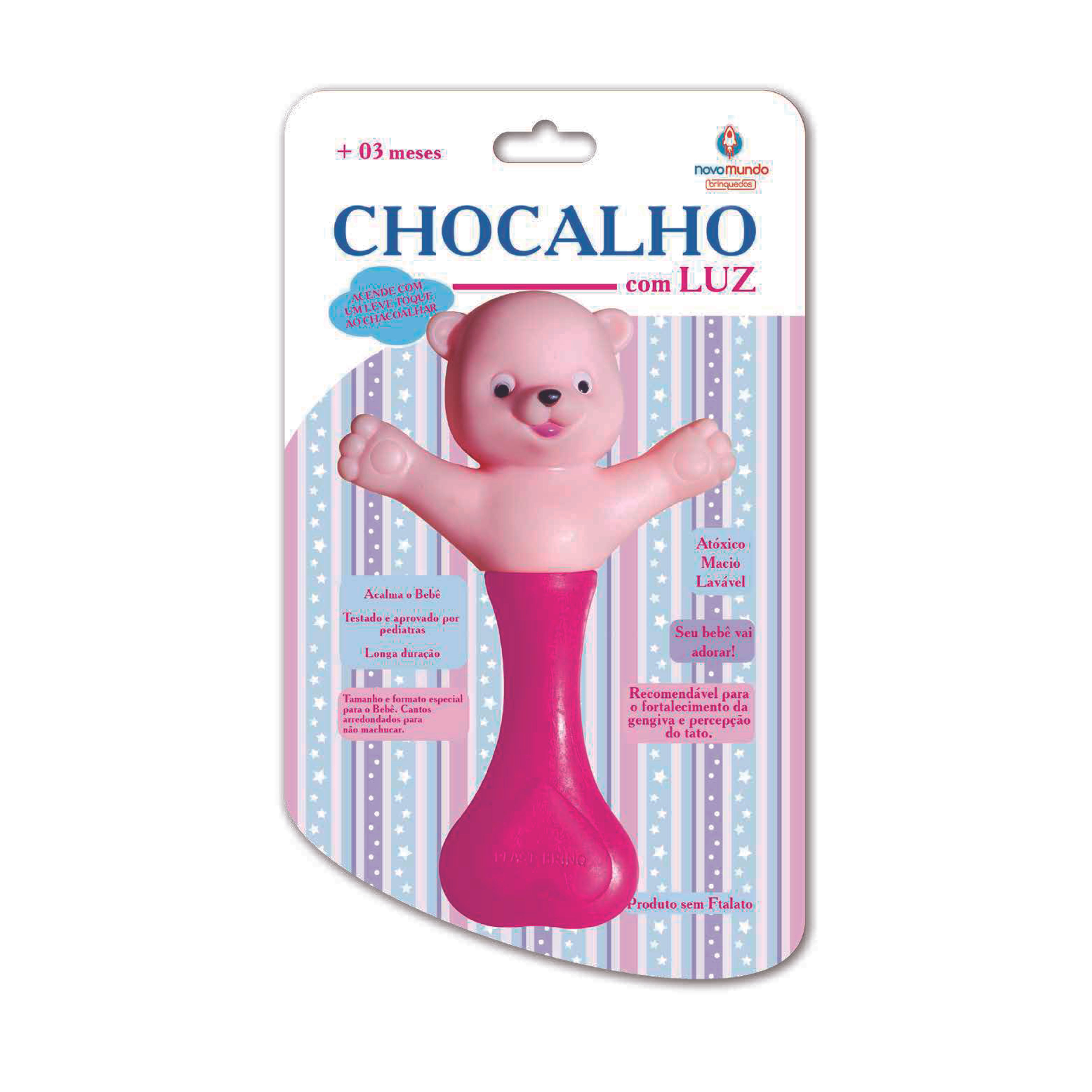 Chocalho Vinil  Com Led - Novo Mundo