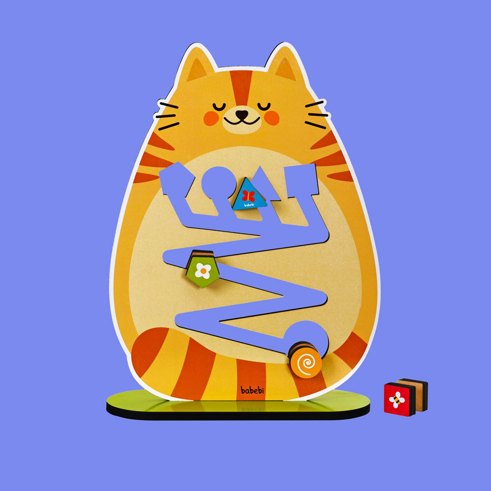 Brinquedo Educativo Rolando Figuras Com o Gatinho- Babebi