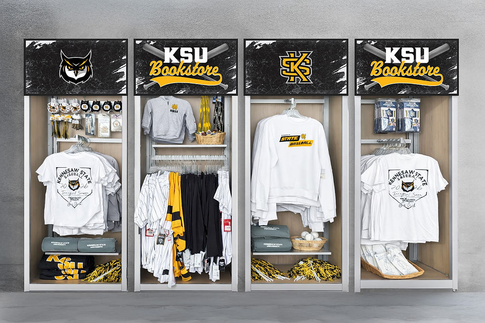 Kennesaw State University Bookstore Baseball Retail Signs