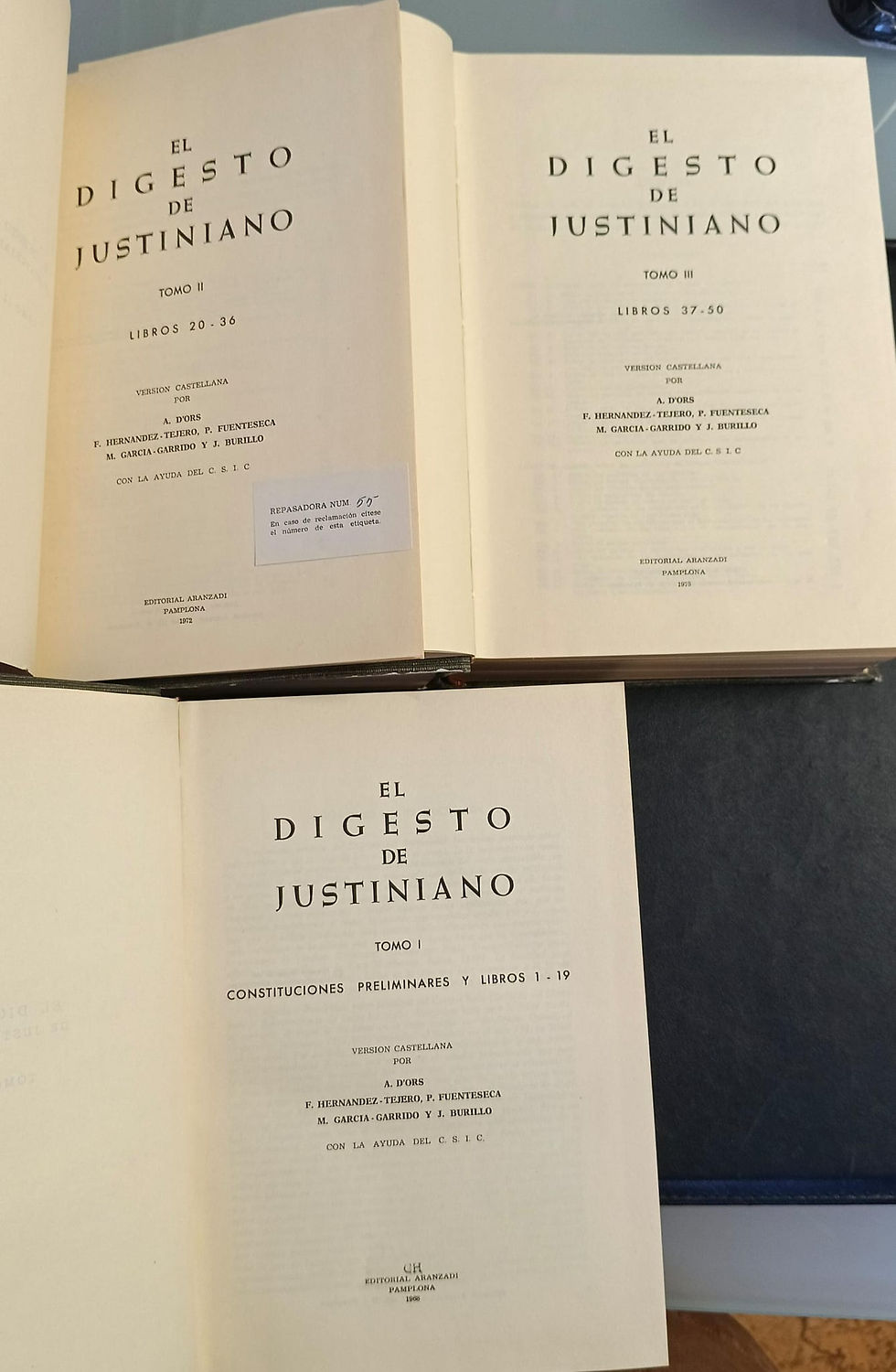El digestivo de justiniano (3 Tomos) | VV.AA.Los Libros del Abuelo, tu librería solidaria