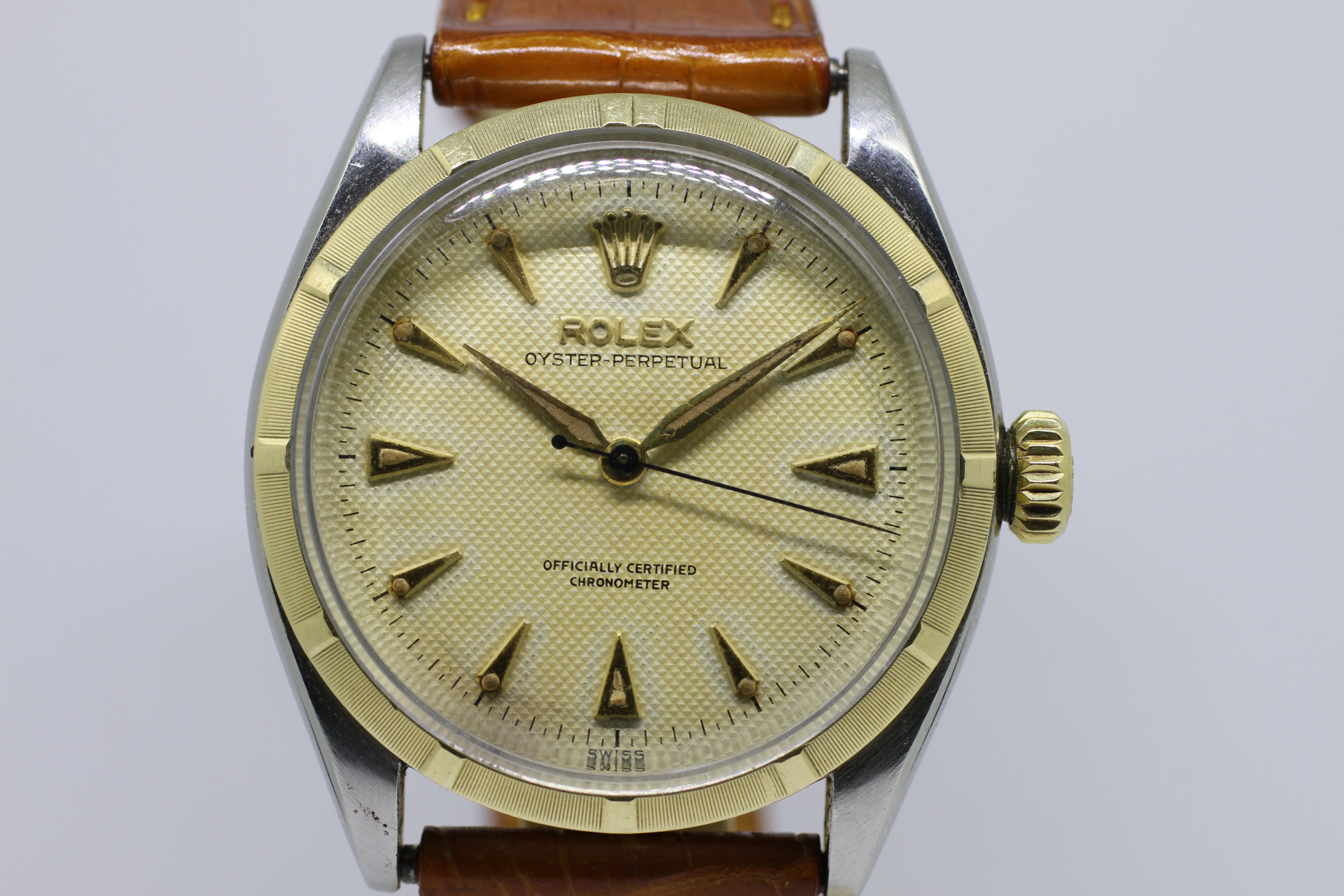 1954 Vintage Rolex Oyster Perpetual 6285 Honeycomb Cream Dial