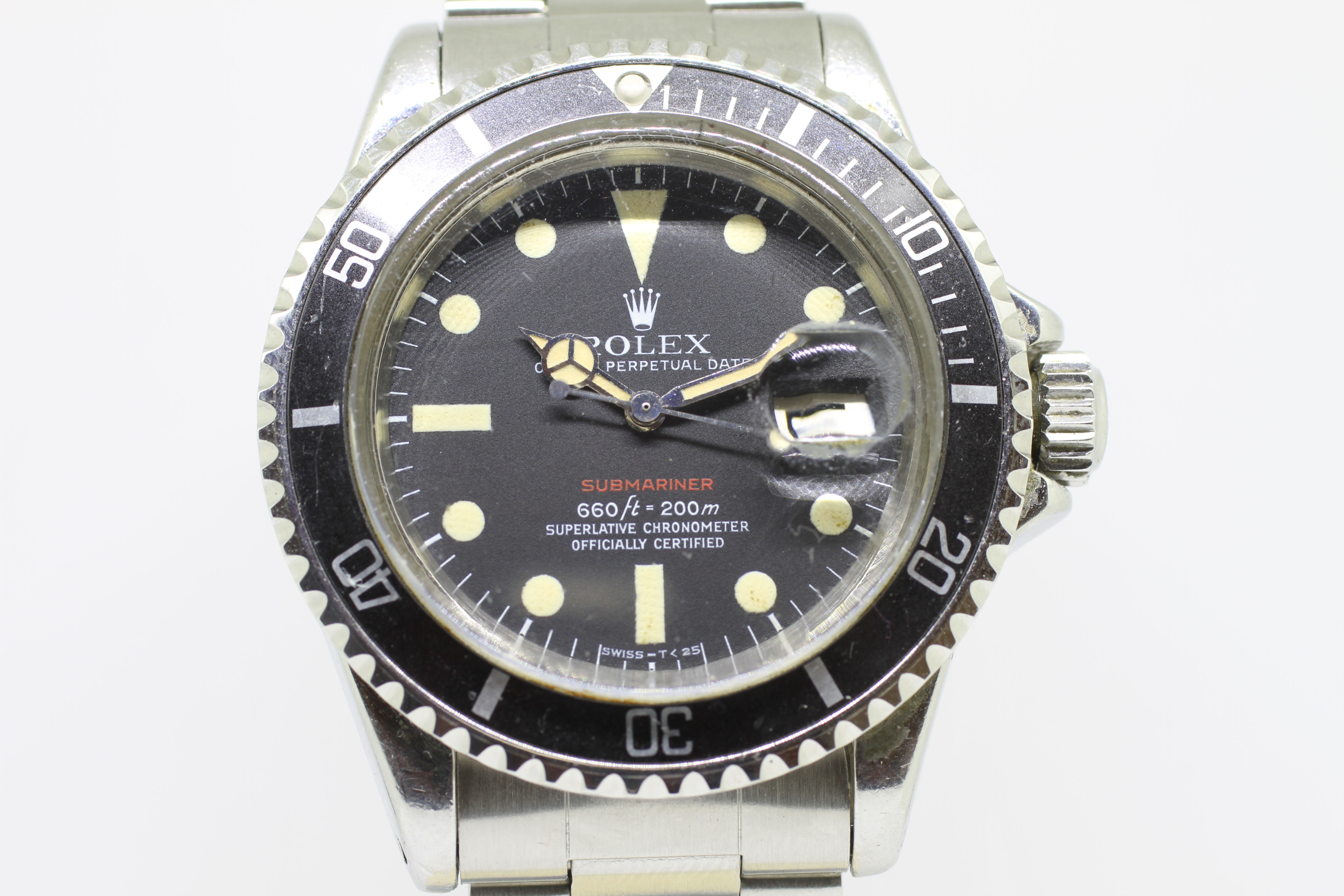 Vintage 1970 Rolex Red Submariner 1680 Mark V Dial