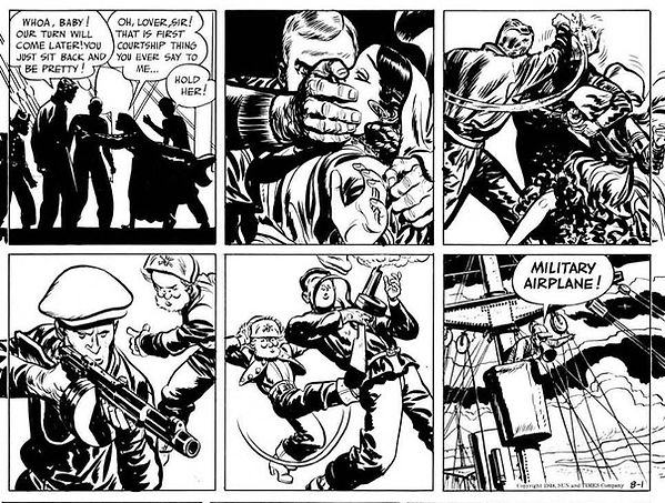 Milton Caniff Draws Realistic Soldiers For The Lambiek Comiclopedia in order to spite Jim