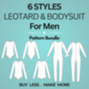 Men's Bodysuit & Leotard Sewing Pattern Set: Cosplay Costume, Catsuit (XS–6X)