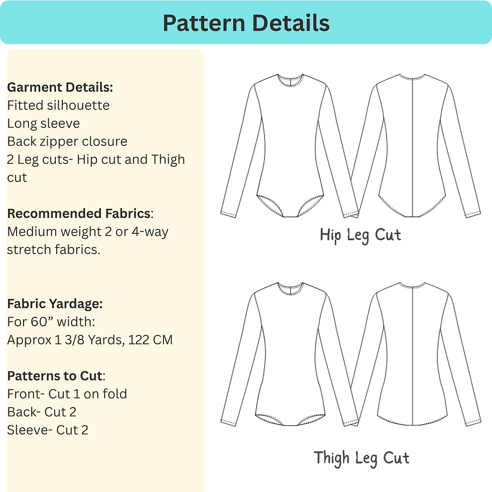 Thumbnail: Kids Leotard Sewing Pattern: Bodysuit Sloper Block (Ages 4-18) (PDF Pattern)