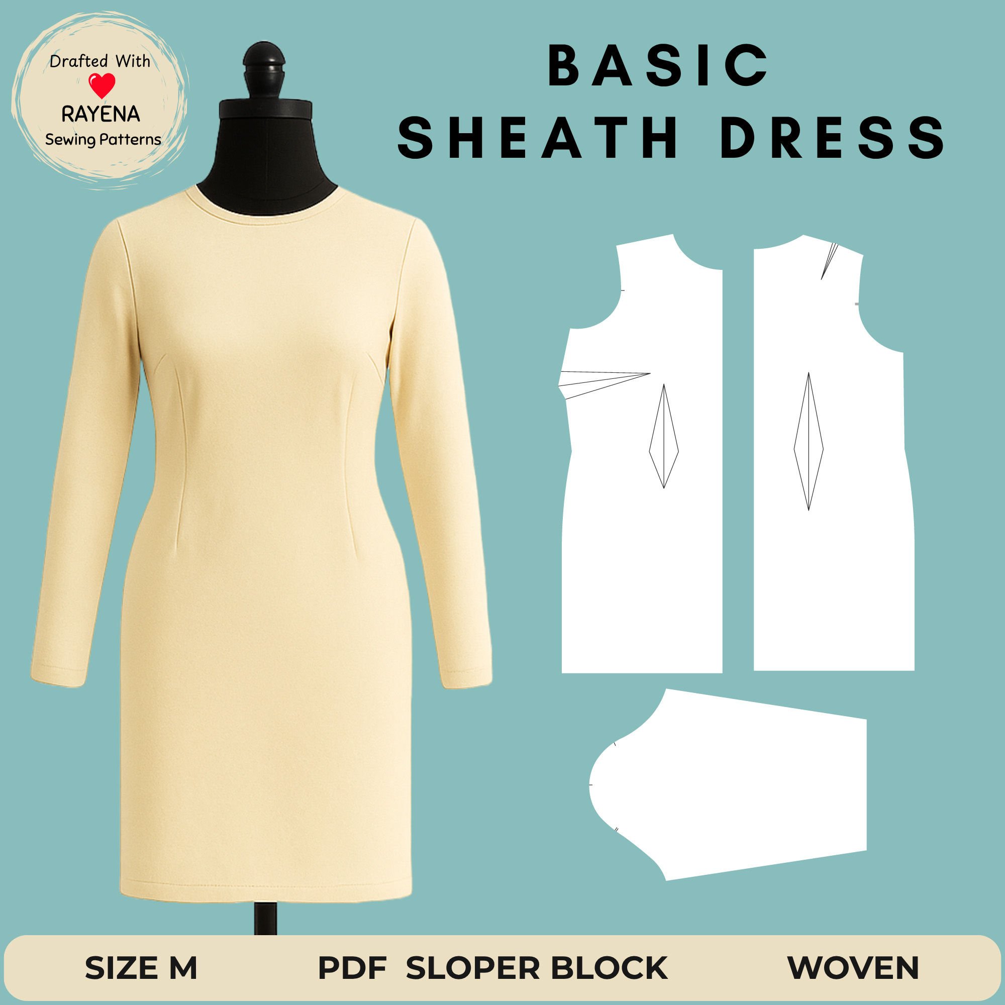 Women’s Sheath Dress Sewing Pattern Size M