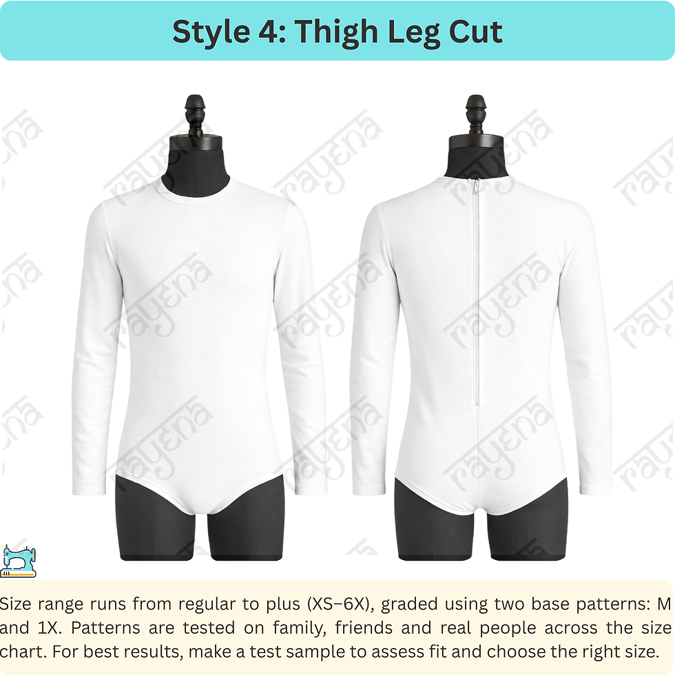 Thumbnail: Men Leotard Sewing Pattern: Knit Bodysuit Sloper Block (XS–6X) (PDF Pattern)