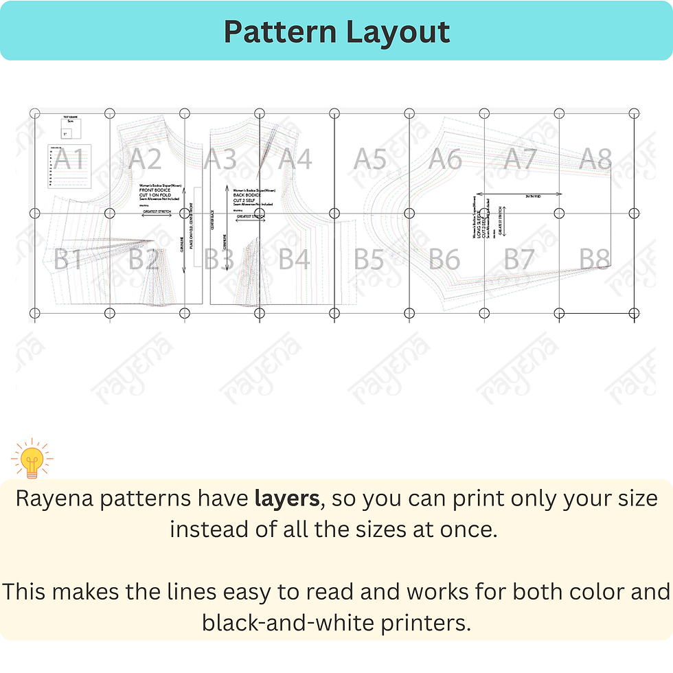 Thumbnail: Women's Basic Bodice Block with Long Sleeve: Woven Sloper (XS–6X) (PDF Pattern)