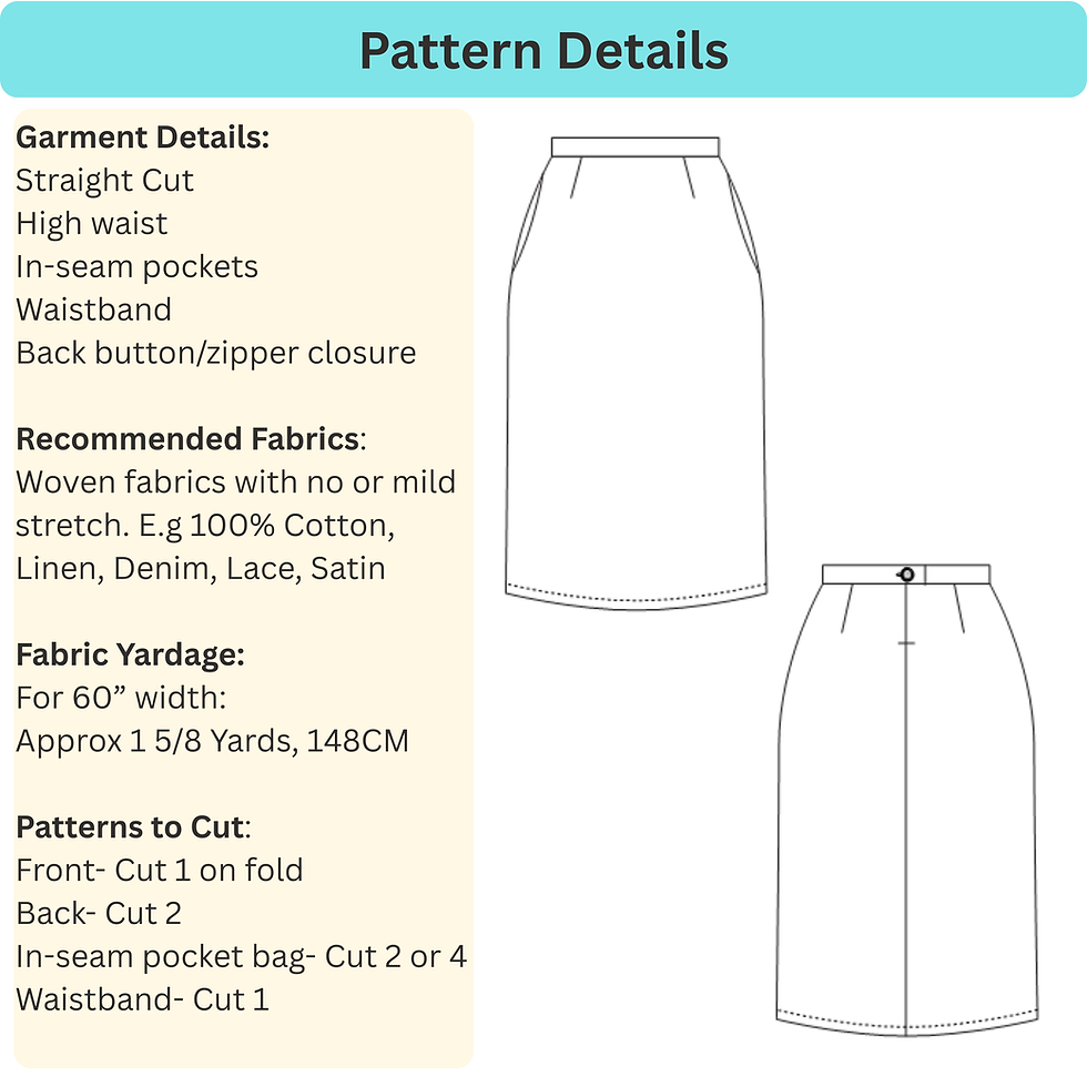 Thumbnail: Women's Basic Skirt Block Sewing Pattern Size M