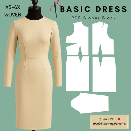 women's a line dress pattern Vera A-line woven dress with pockets (PDF)
