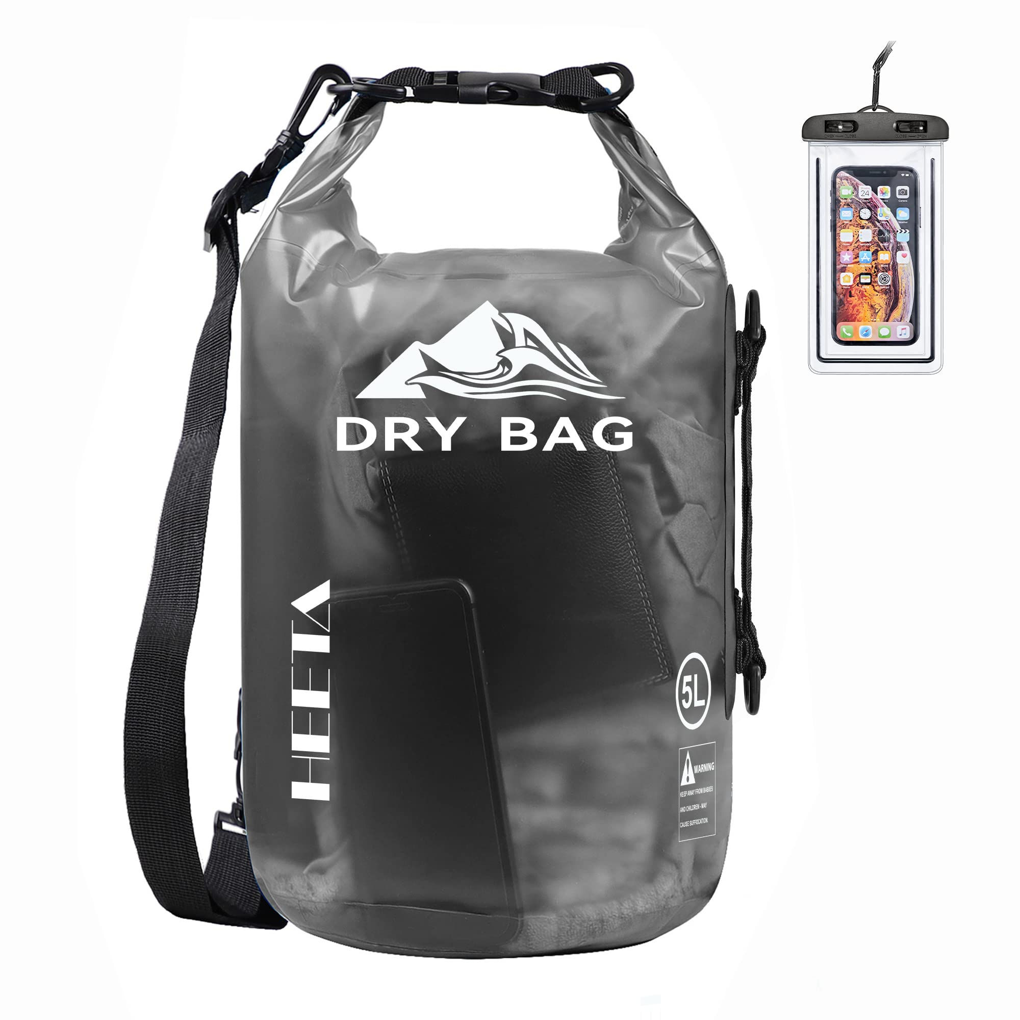 HEETA Dry Bag Waterproof for Women Men, Roll Top Lightweight Dry Storage Bag ...