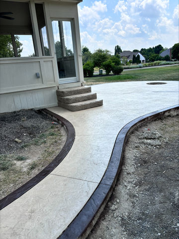 Concrete patio installed in Dublin, Ohio by Hacker’s Concrete Impressions