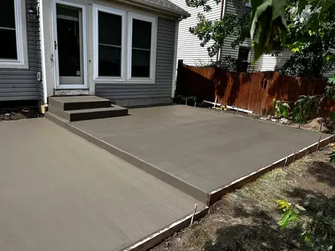 Stamped decorative concrete steps installed in Columbus, Ohio by Hacker’s Concrete Impressions