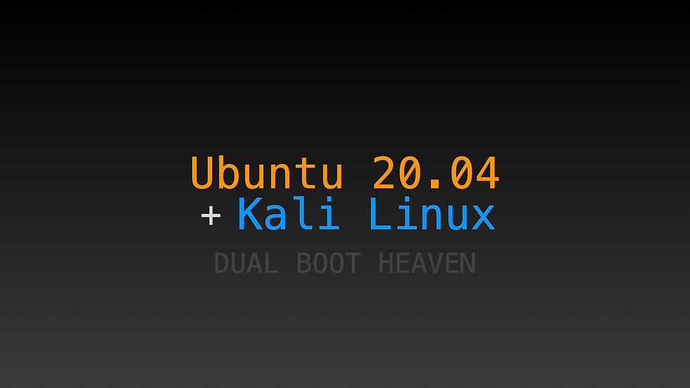 Dual boot with Ubuntu 20.04 and Kali Linux
