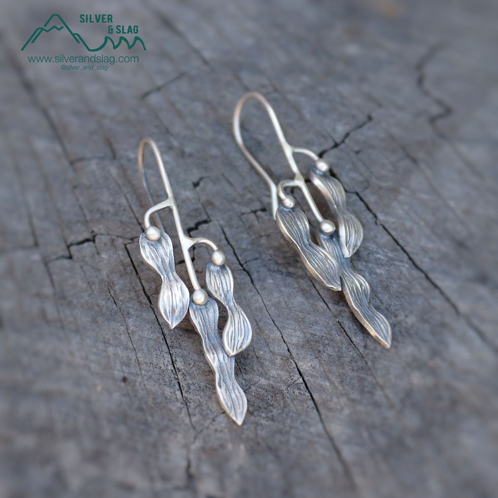 Thumbnail: Sterling Silver Kelp Forest Statement Earrings