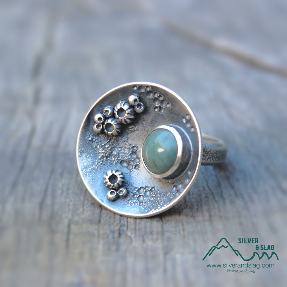 Thumbnail: Pacific Coast Inspired Statement Ring with Central CA Coast Jasper - Size 8.5