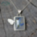 Thumbnail: Lupine in Malibu Agate Sterling Silver Statement Necklace w Acmon Blue Buttefly