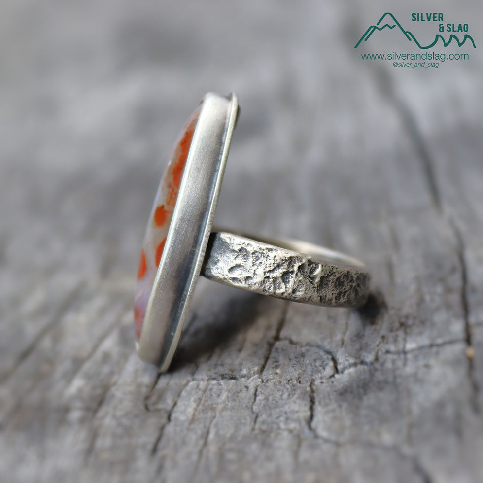 Thumbnail: Mojave Desert Agate set in Sterling Silver Statement Ring - Size 7