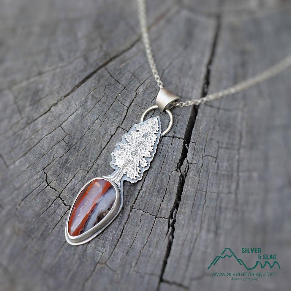Thumbnail: Wild California Redwood Statement Necklace w Mojave Desert Agate