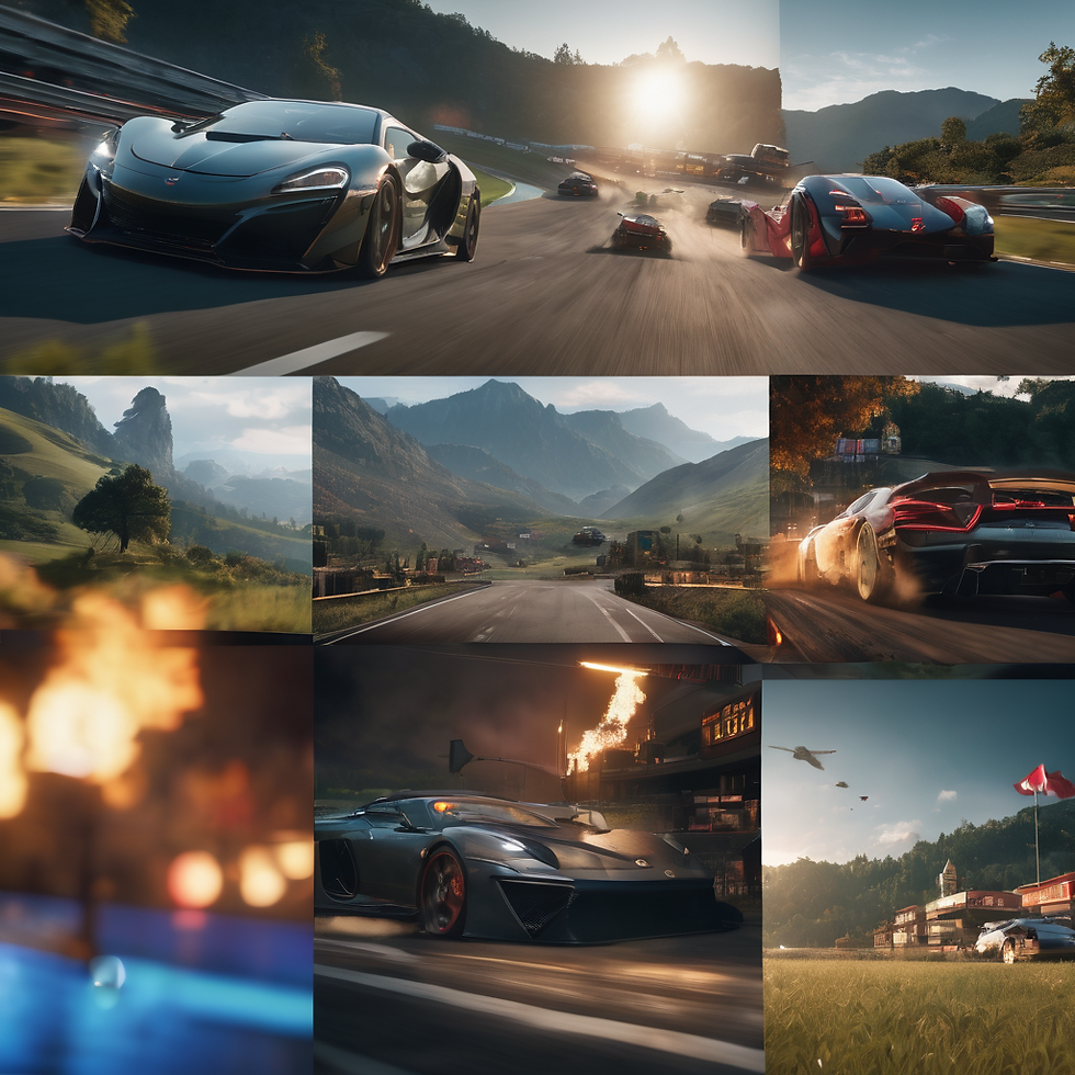 Imagens das threads nos efeitos de pistas de carros de corrida.