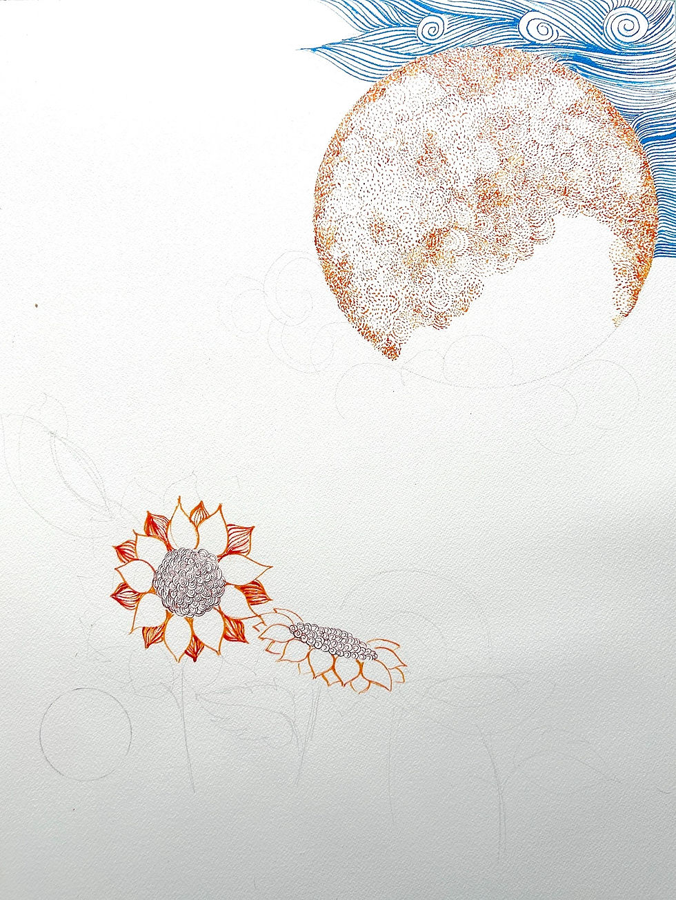Preliminary drawing of The Sun