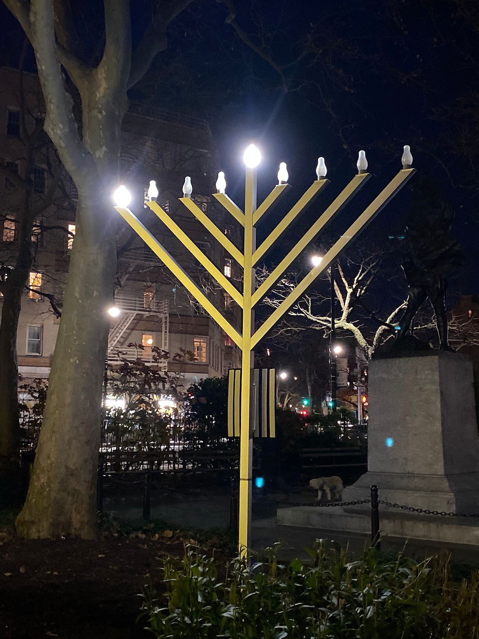 Menorah in Abingdon Square Park in Greenwich Village