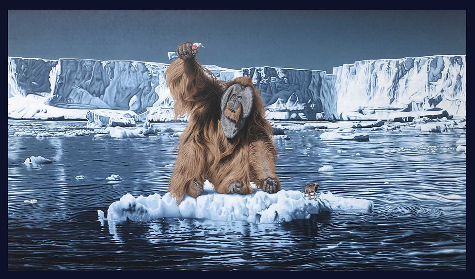 Stephen Hall, orangutan on an ice floe