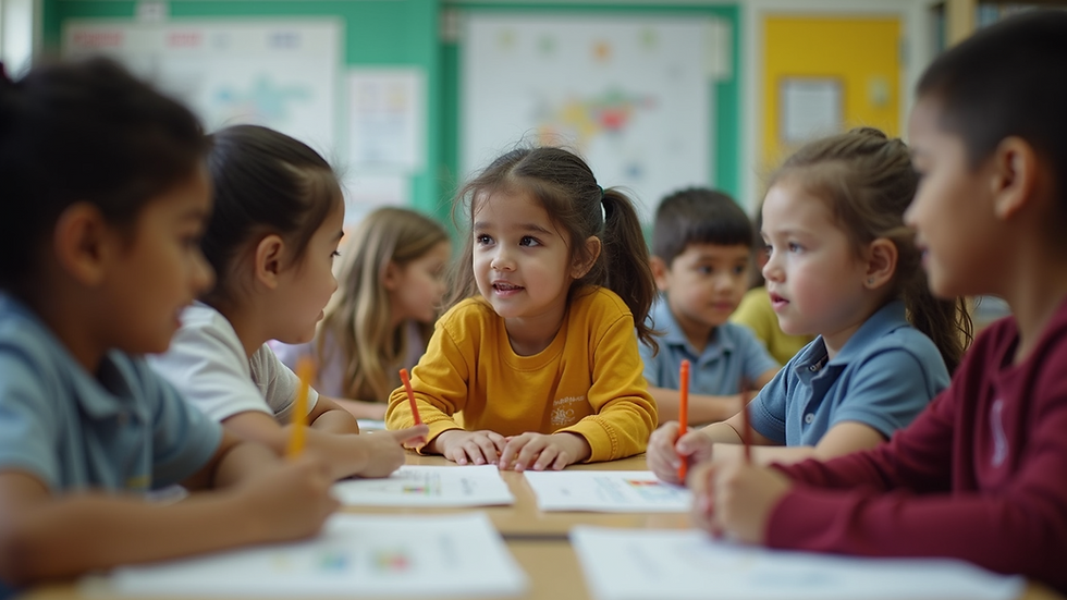 Wide angle view of students engaged in a community program