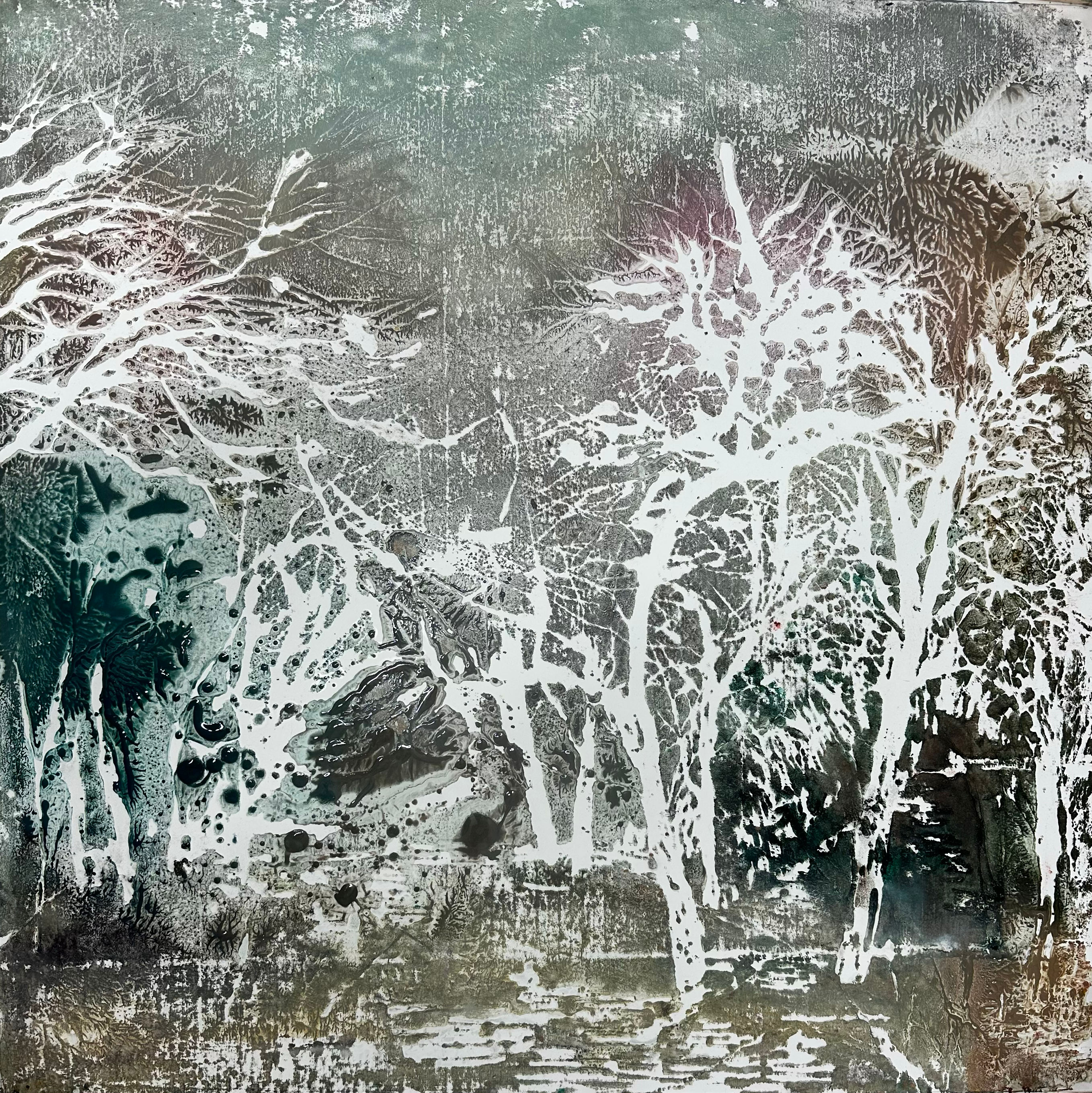 Bare Trees 1, Oil/Yupo, 30x30"