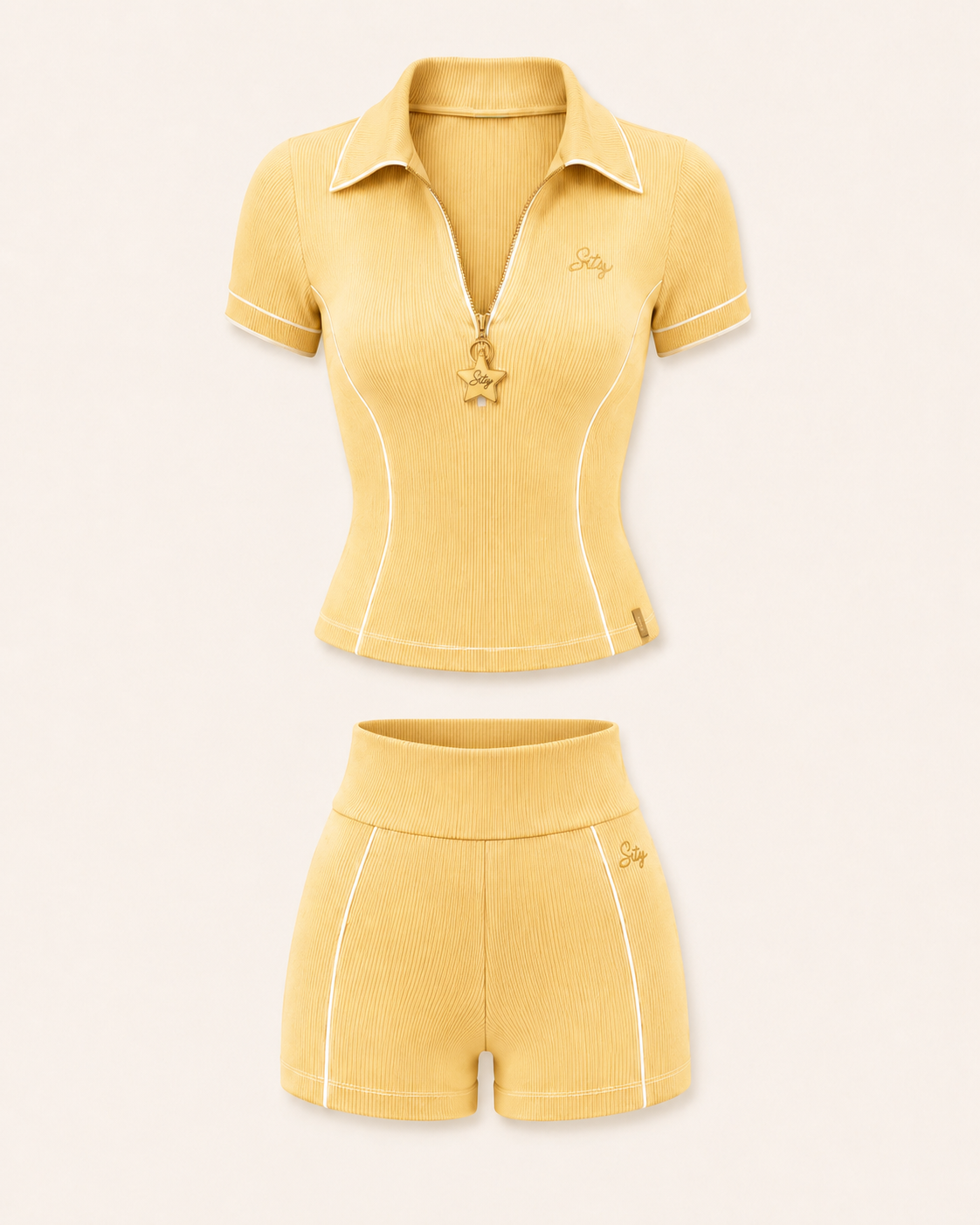 Sity Girl Ribbed Top + Shorts Set