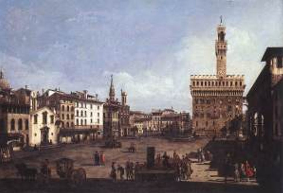 The Piazza della Signoria in Florence Bernardo Bellotto, c.1742 Oil on canvas. Szépművészeti Múzeum, Budapest, Hungary