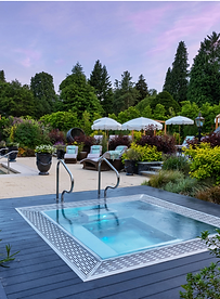 Outdoor spa facilities at Grantley Hall, UK luxury wellness retreat location