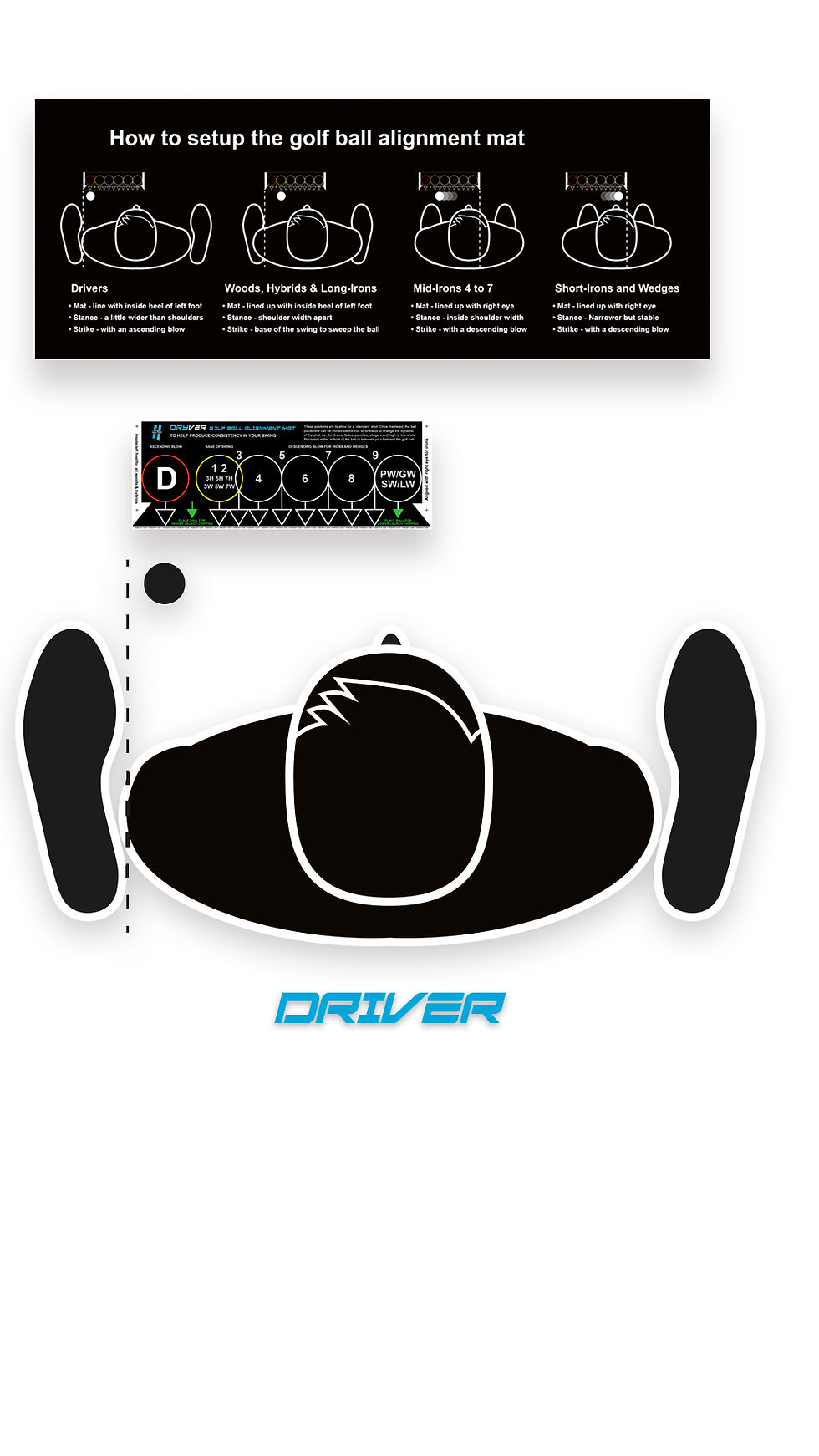 Thumbnail: DRYVER Pro Golf Ball Alignment Mat - ADbag Offer: Save 25% — Train Smarter
