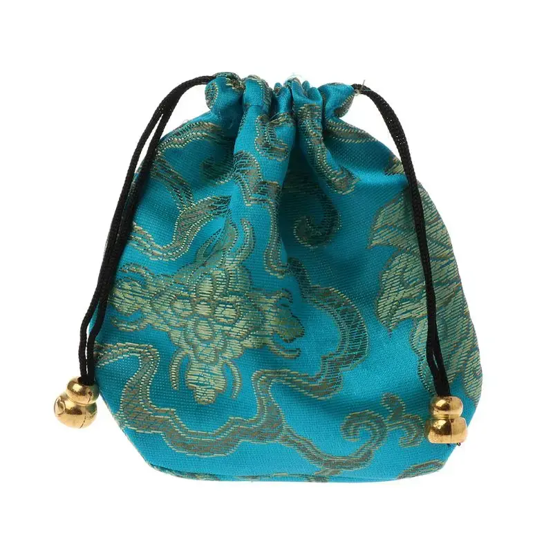 Thumbnail: Silk Brocade Jewelry Drawstring Gift Bags Coin Purse Embroidered Candy Chocolate