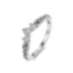 Thumbnail: Original 925 Sterling Silver Ring Love Heart Wishbone Moon Sun Rings Crystal