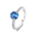 Thumbnail: Original 925 Sterling Silver Ring Love Heart Wishbone Moon Sun Rings Crystal