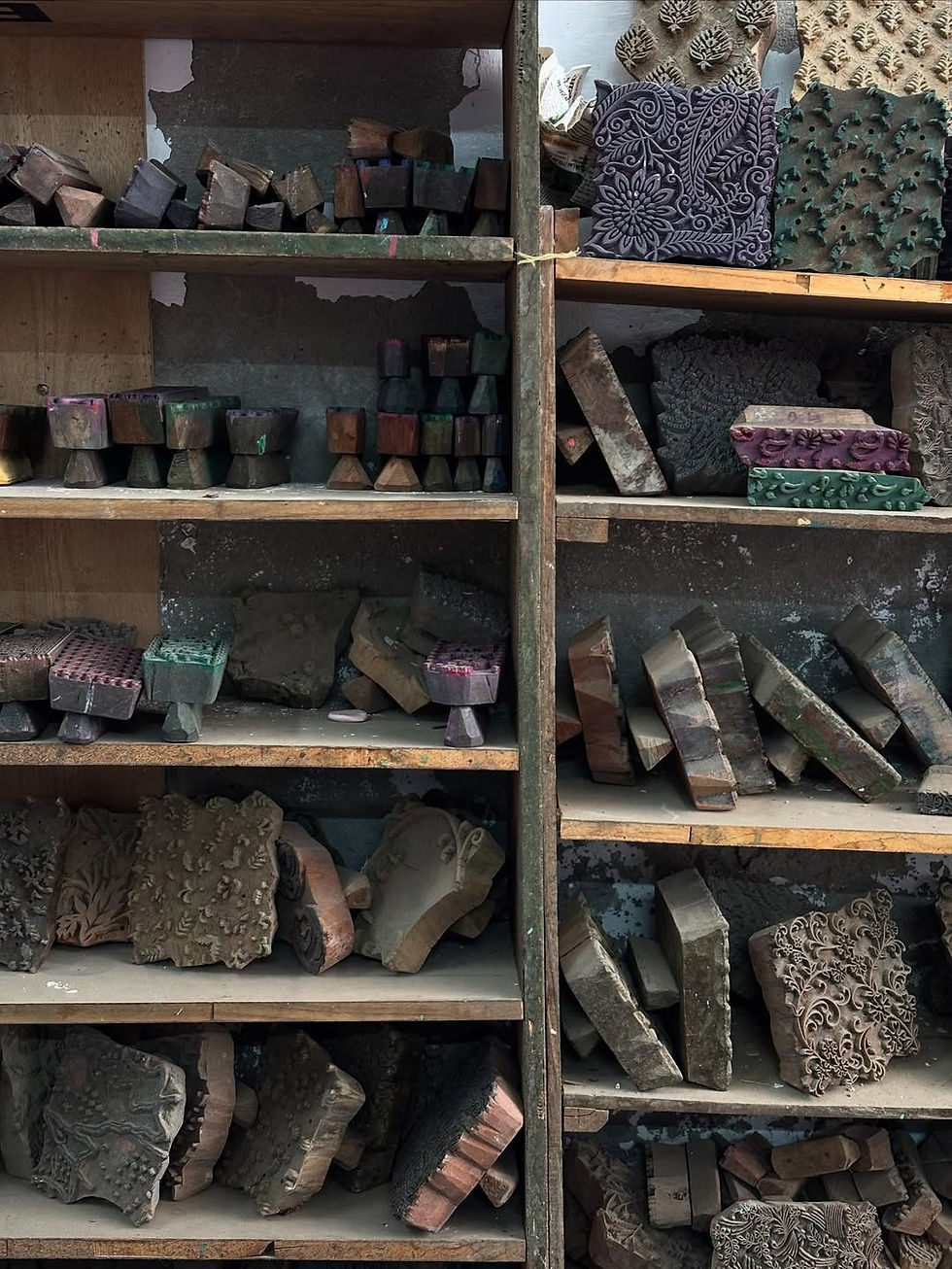 Our hand block printing workshop where all the designs are crafted