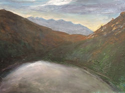 pejzaż górski,akryl,pł. 50x70, 2016r. (wł.prywatna)