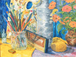 Martwa natura z cyniami,ol.,płyta pilś.46x55,1991