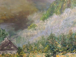 Hala Strążyska, akryl i olej, tech. własna, pł.80x90, 2016r.