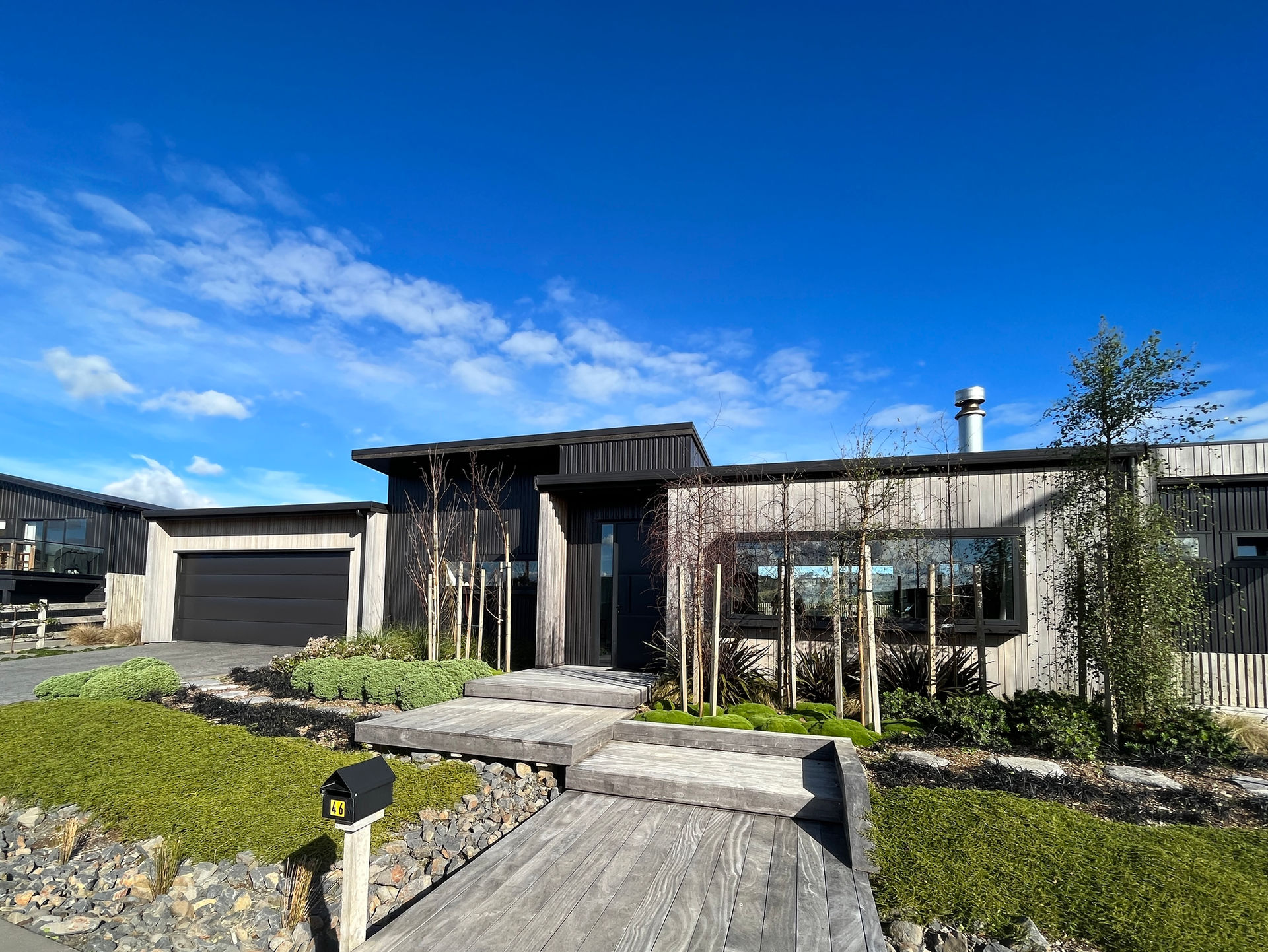 Low maintenance, native plants, entrance stepped boardwalk, Raglan, Landscape design, Garden Design Waikato