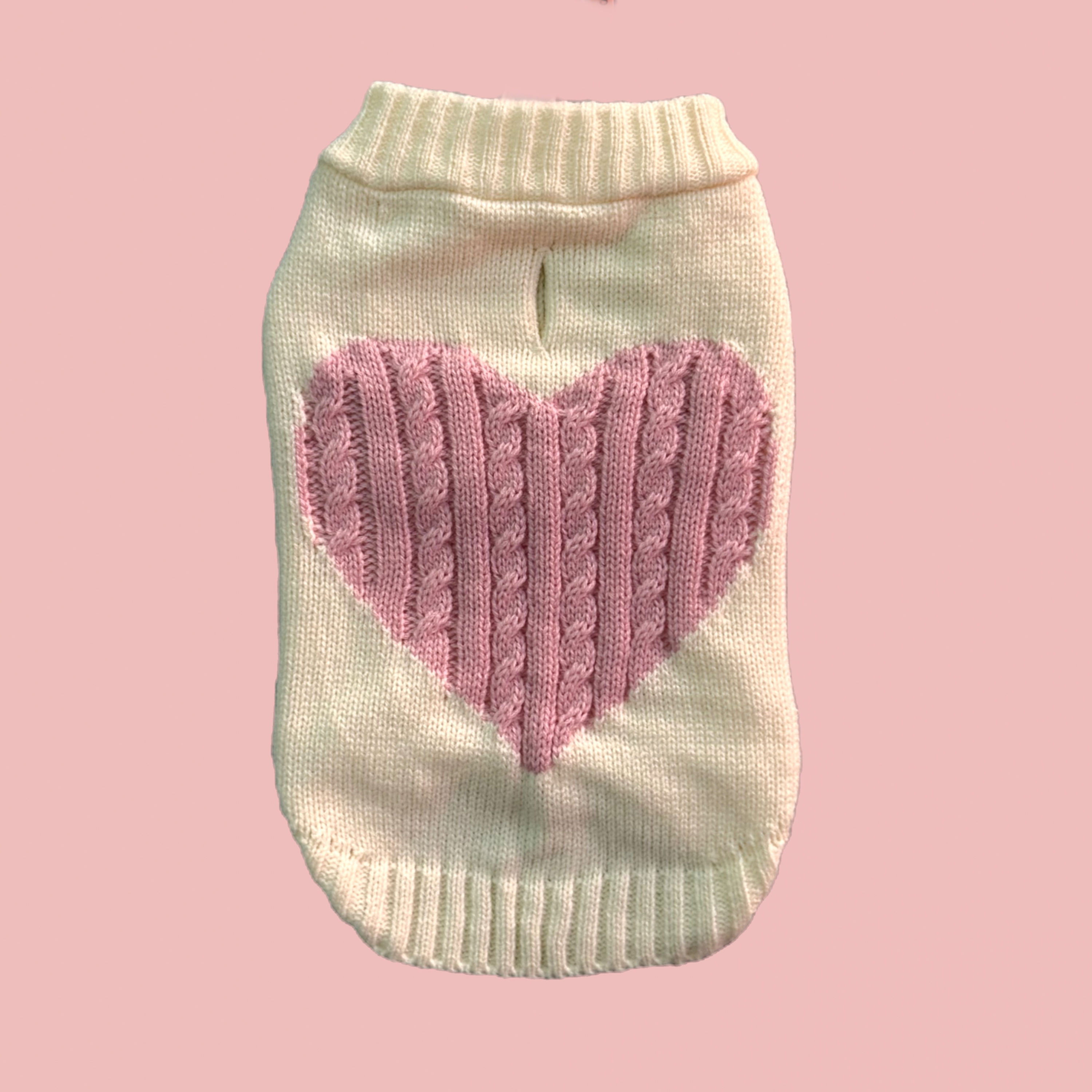 Pink Heart Knit Sweater 