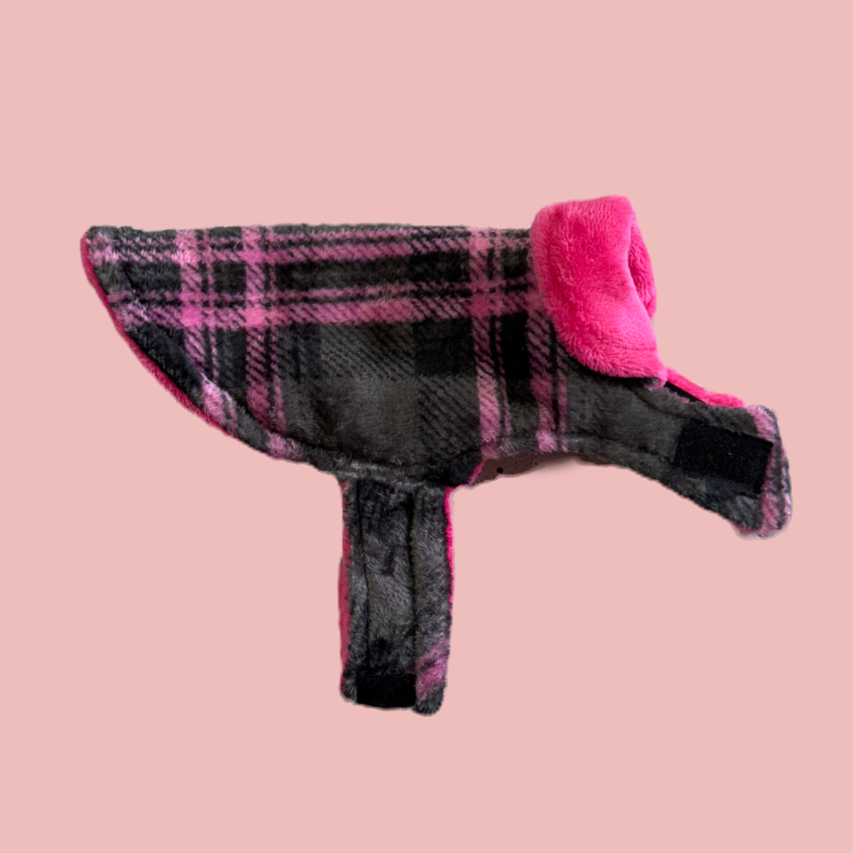 Pink Plaid Fleece Sweater