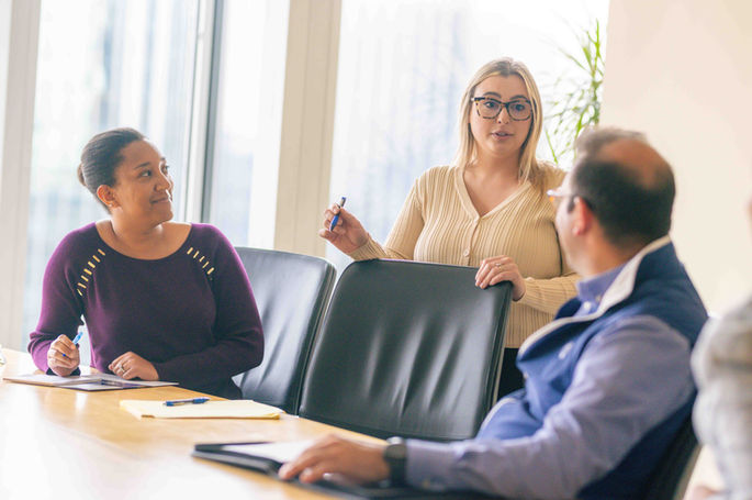 Business team meeting in modern conference room