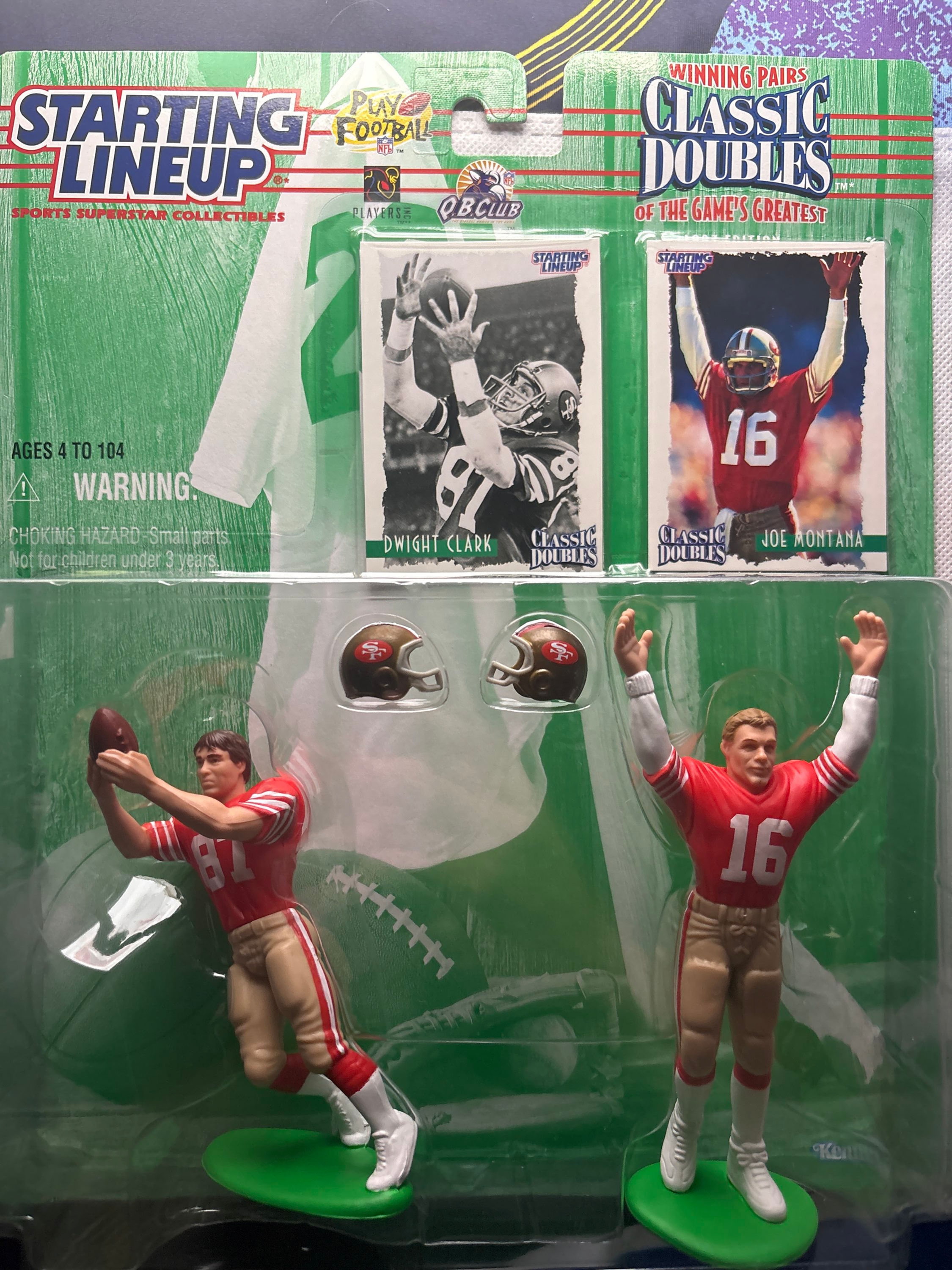 1997 Starting Lineup Classic Doubles Dwight Clark and Joe Montana