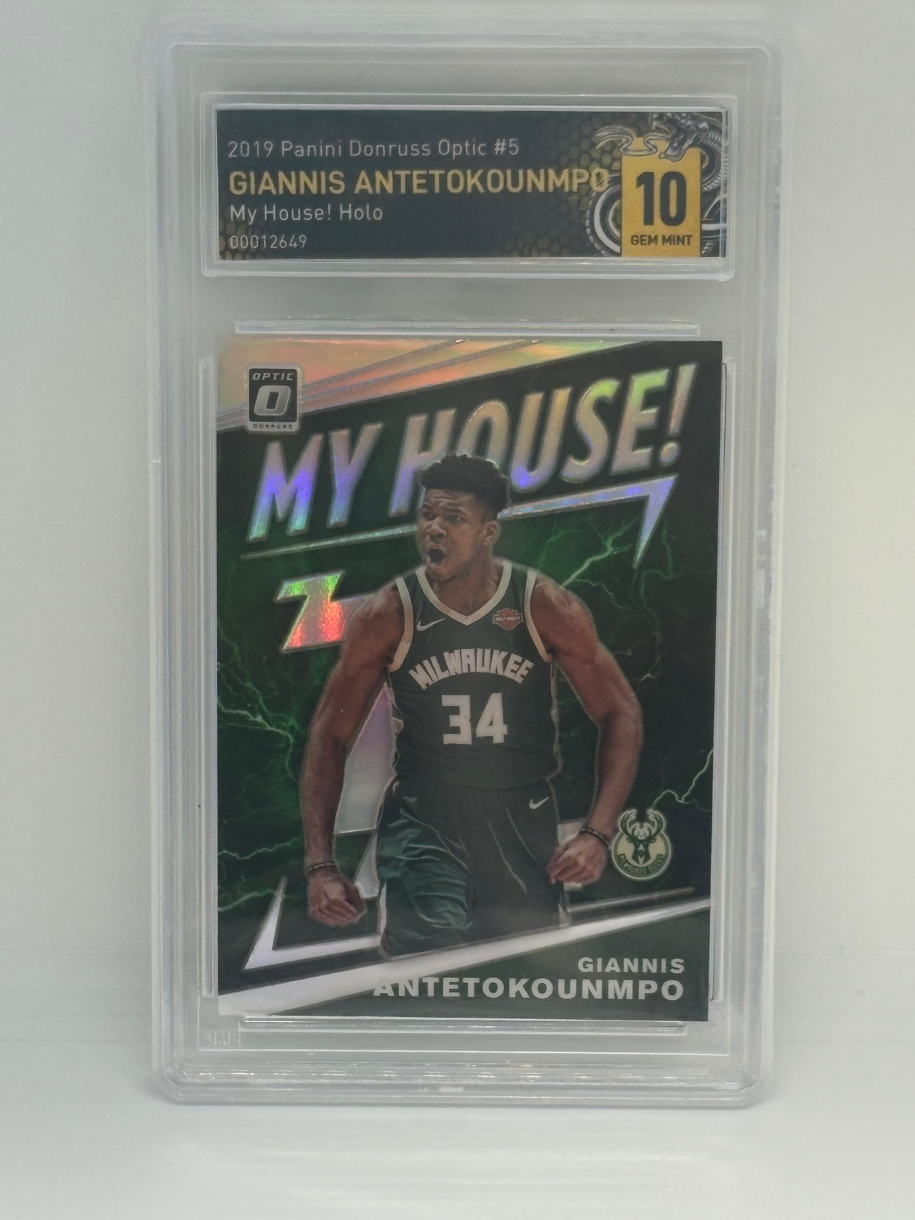 2019 Panini Donruss Optic Giannis Antetokounmpo My House Holo BMG 10