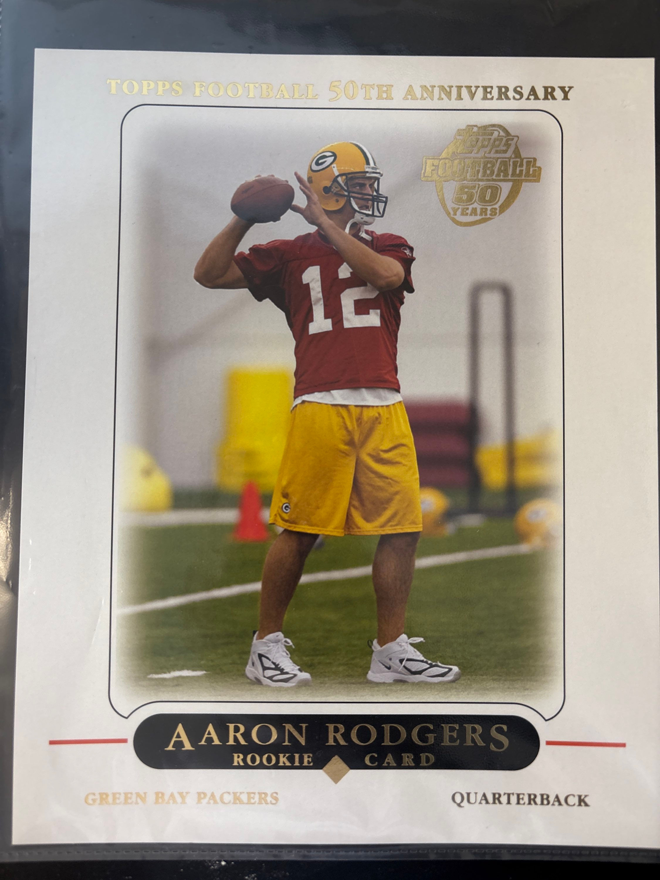 2005 Topps Football 50th Anniversery Aaron Rodgers Jumbo Card