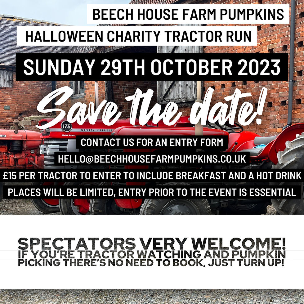 Beech House Farm Pumpkins charity tractor road run- new for 2023