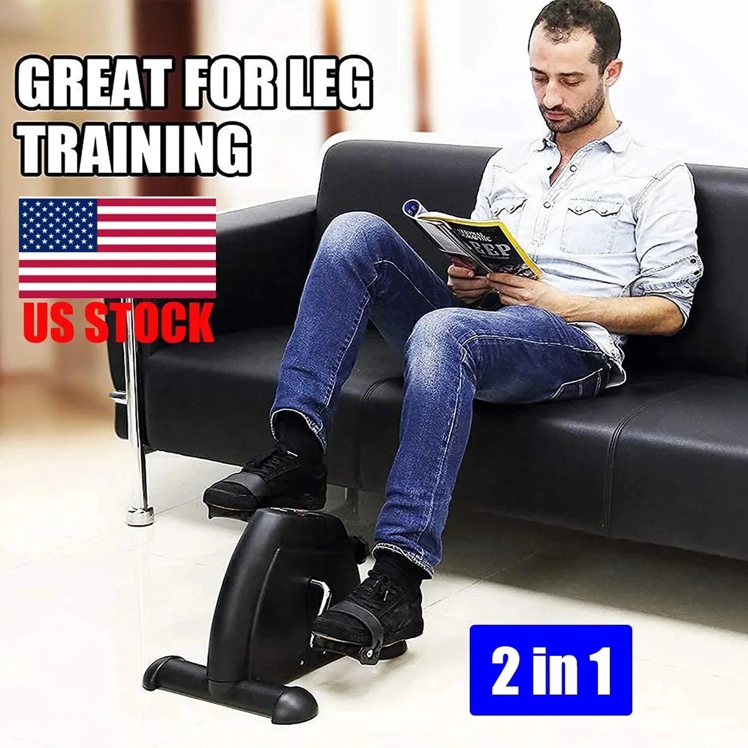 Multi-Function Mini Digital under Desk Bike Stepper Foot Pedal Exerciser,Pedal E